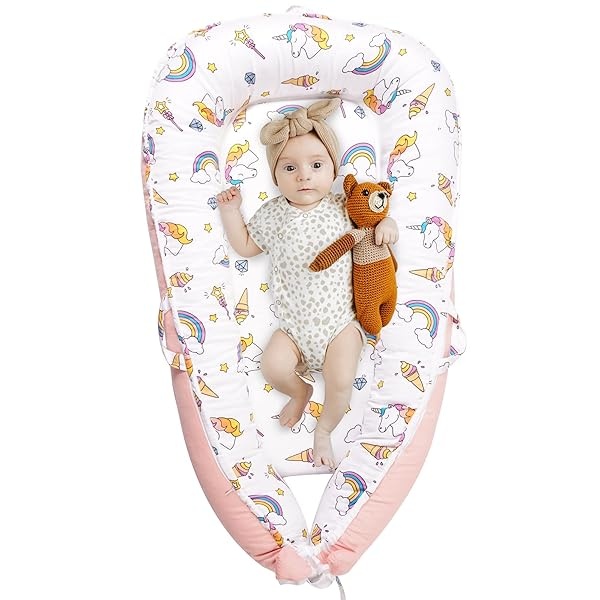 Viviland Tumbona para bebé, Baby Nest Co Sleeper para bebé, tumbona portátil para cuna y moisés, diseño de doble cremallera fácil de desmontar, esencial para recién nacidos en la cama de 0 a 18 meses