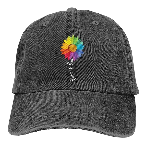 Waldeal Love is Love - Gorra de béisbol con diseño de girasol, estilo clásico, LGBT, para hombres y mujeres, Negro -, One Size