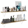 Wallniture Colmar - Estantes flotantes largos para almacenamiento de pared, estantes de baño para almacenamiento sobre el inodoro, estantes de pared de madera para dormitorio, sala de estar, despensa de cocina, cuarto de lavado, juego de 2