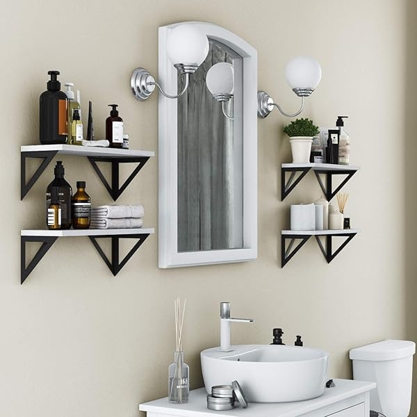 Wallniture Estantes flotantes Milan para pared, estantes de pared de madera para organización y almacenamiento de cocina, 43 x 15 cm, juego de 4 unidades - Image 5