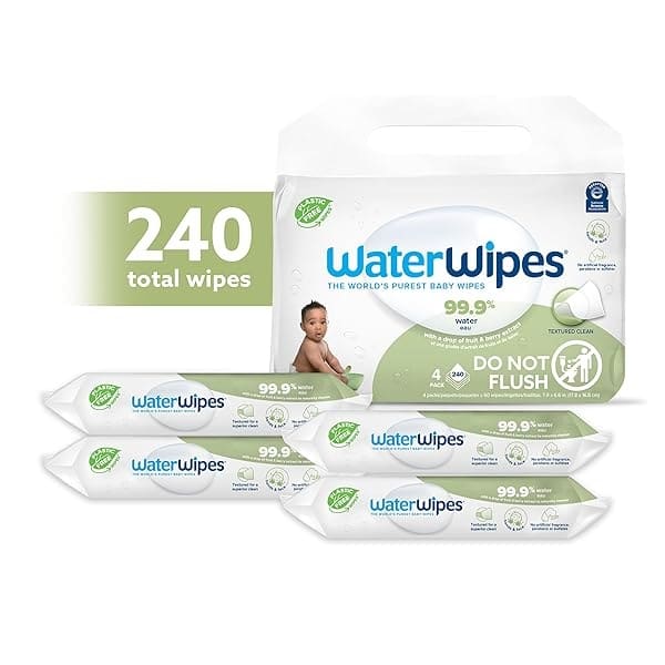 WaterWipes Hand Face Baby Wipes With Soapberry - 240 Wipes (4 Pack Of 60Count) - Image 3