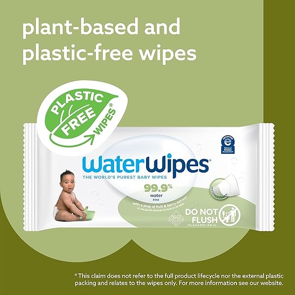WaterWipes Hand Face Baby Wipes With Soapberry - 240 Wipes (4 Pack Of 60Count) - Image 6