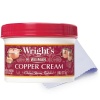 Wright's Limpiador en crema de cobre y latón, con paño de pulido, limpia suavemente y elimina el deslustre sin rayar