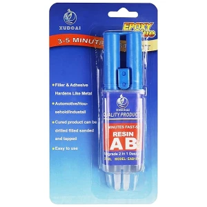 XUDOAI - Pegamento calcomanía de ajuste rápido para unir y reparar metal, plástico duro, cerámica, vidrio, madera, piedra, 5 minutos de curado rápido, 2 partes de pegamento epoxi de 25 ml (tipo H)