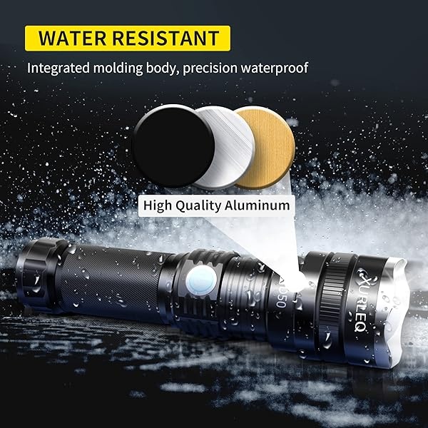 XURLEQ - Linterna recargable de alta luminosidad, 3 modos, ajustable, impermeable, táctica, linterna LED para camping, ciclismo, senderismo, emergencia al aire última intervensión - Image 6
