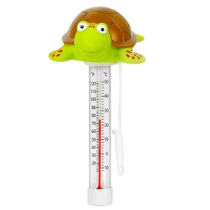 XY-WQ - Termómetro flotante para piscina, tamaño grande, fácil de leer para temperatura del agua con cuerda para piscinas y spas exteriores e interiores (tortuga)