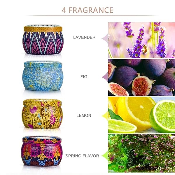 YMing Christmas Gifts for Women Scented Candles Set Candles for Home Scented Aromatherapy Soy Wax Fragrance Gifts Mom Friend Wife Sister Mother Birthday Xmas 4 Pack - Image 3