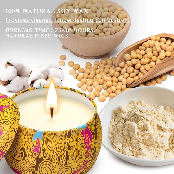 YMing Christmas Gifts for Women Scented Candles Set Candles for Home Scented Aromatherapy Soy Wax Fragrance Gifts Mom Friend Wife Sister Mother Birthday Xmas 4 Pack - Image 7