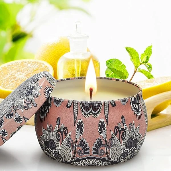 YMing - Juego de velas perfumadas para regalo, velas para mujeres, 8% de aceite esencial, paquete de 4 velas de aromaterapia de 4.5 onzas, regalos para aliviar el estrés para novia, profesor, mamá, aniversario, cumpleaños, Navidad - Image 10