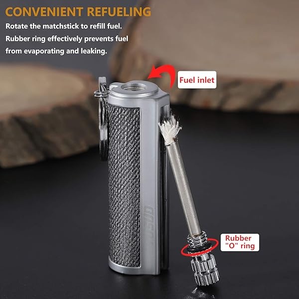 YUSUD - Paquete de 2 mecheros permanentes con llavero multiherramienta, reutilizable, impermeable, para hacer coincidir en cualquier lugar, para siempre Flint Fire Starter para supervivencia al aire - Image 6