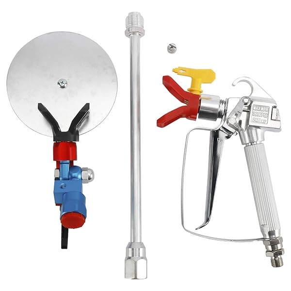 YaeMarine Pistola de pintura sin aire con herramientas de guía de pulverización, 3600 PSI reversible 517 punta y protector de punta, poste de extensión de 12 pulgadas - Image 4
