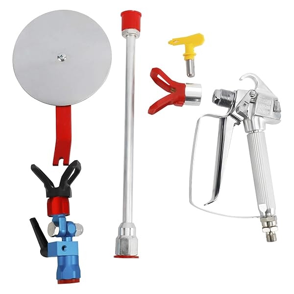 YaeMarine Pistola de pintura sin aire con herramientas de guía de pulverización, 3600 PSI reversible 517 punta y protector de punta, poste de extensión de 12 pulgadas - Image 8