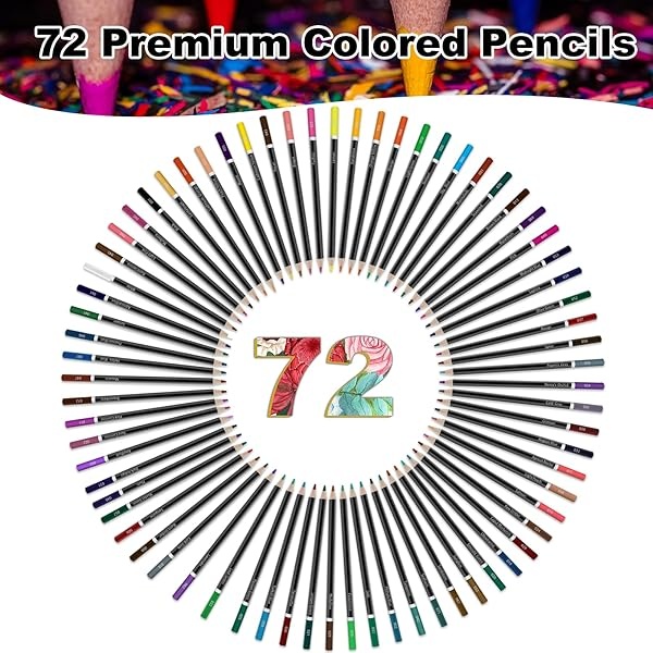 Yagol - Lápices de colores para adultos, 72 lápices de dibujo profesionales de colores, lápices de colores para adultos, principiantes, adolescentes y profesionales. - Image 3