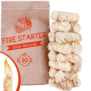 Zorestar Fire Starters XXL 30 piezas – Bomberos para uso en interiores y exteriores, compatible con estufa individual, huevo verde y otras parrillas y barbacoas, caja de fuegos impermeables