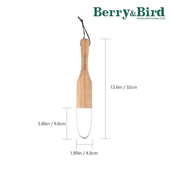 Berry&Bird Cortador de malas hierbas de 30 cm, herramienta raspadora de jardín con mango de madera para jardinería, césped, trabajo de patio - Image 4