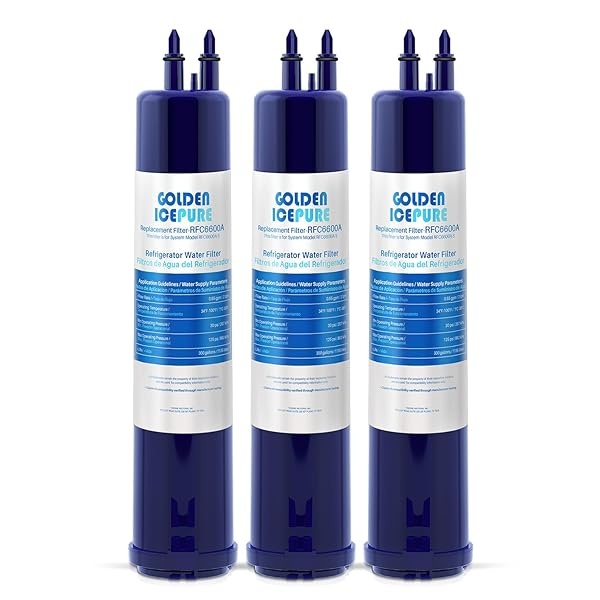 dorado ICEPURE - Filtro de agua para refrigerador 4396841, compatible con filtro Everydrop 3, EDR3RXD1, 4396710, Kenmore 46-9083, 46-9030, filtro de agua para refrigerador, paquete de 3