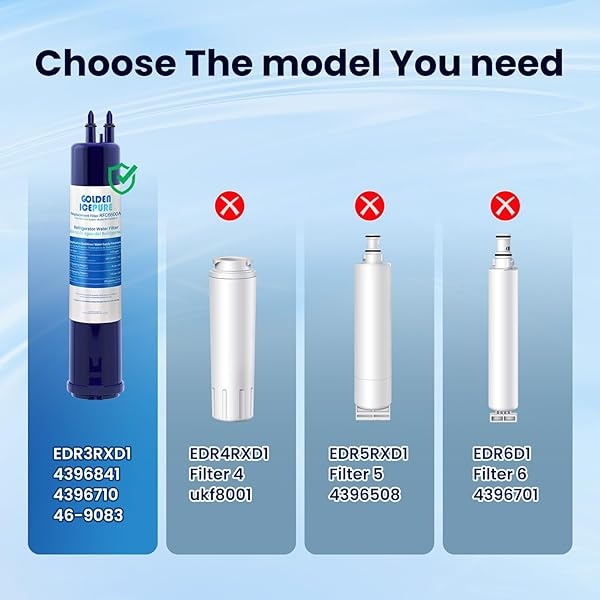 dorado ICEPURE - Repuesto para EDR3RXD1, Kenmore 46-9083, 46-9030, filtro Everydrop 3, 4396841 4396710, filtro de agua para nevera, paquete de 4 - Image 3