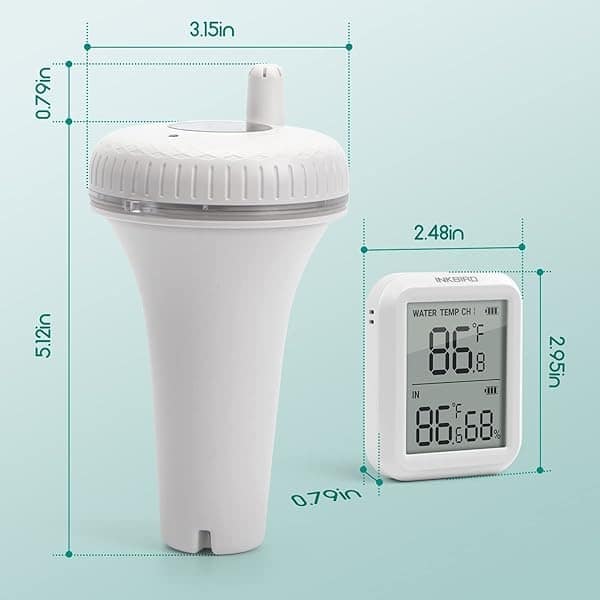 Inkbird IBS-P01R Termómetros para Piscinas con Transmisor Inalámbrico+Receptor Monitor de Temperatura y Humedad, Termómetro Flotante para Piscinas Interiores y Exteriores, Peces Estanques, Acuarios, Spas y Jacuzzis - Image 6