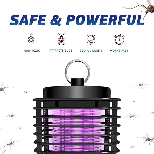 Insectos interiores y exteriores – Matador de insectos – Trampa de moscas para patio exterior – insectos matador – trampa para mosquitos – insectos – atrapador de mosquitos – atrapador de moscas – Bug Zapper mesa parte superior, M - Image 3