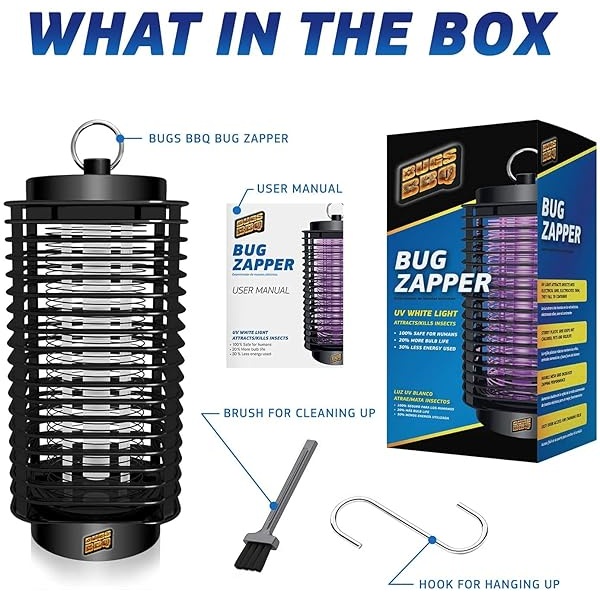 Insectos interiores y exteriores – Matador de insectos – Trampa de moscas para patio exterior – insectos matador – trampa para mosquitos – insectos – atrapador de mosquitos – atrapador de moscas – Bug Zapper mesa parte superior, M - Image 8