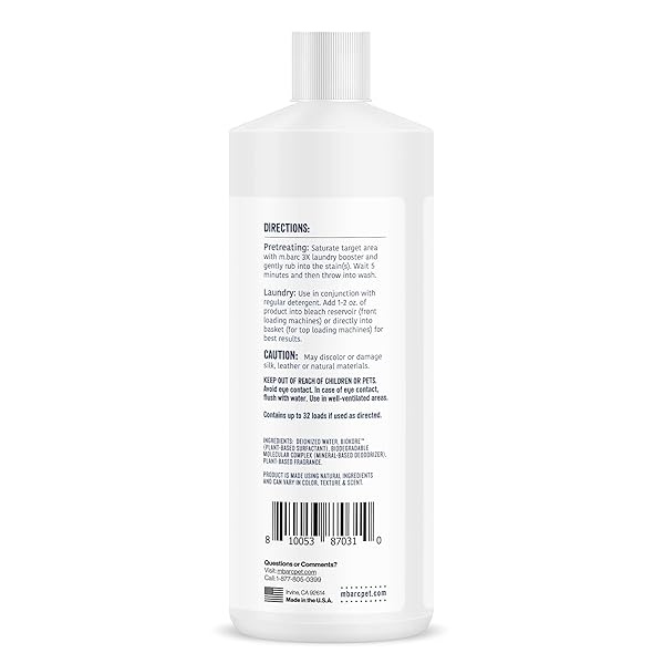 m.barc Naturals Pet Laundry Detergente Booster – Aditivo para eliminar manchas y olores 32 onzas (paquete de 2) – Elimina manchas y olores de la ropa de mascotas, ropa, ropa de cama y mucho más. - Image 4