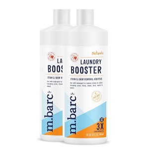 m.barc Naturals Pet Laundry Detergente Booster – Aditivo para eliminar manchas y olores 32 onzas (paquete de 2) – Elimina manchas y olores de la ropa de mascotas, ropa, ropa de cama y mucho más.