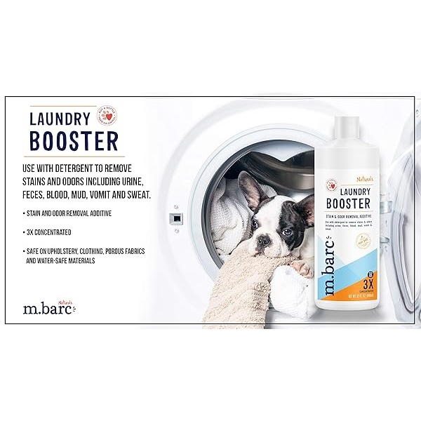 m.barc Naturals Pet Laundry Detergente Booster – Aditivo para eliminar manchas y olores 32 onzas (paquete de 2) – Elimina manchas y olores de la ropa de mascotas, ropa, ropa de cama y mucho más. - Image 5