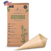 rebEarth Conos de madera natural, 100 unidades, 3 tamaños: 3.5 pulgadas, 5 y 7.2 pulgadas, respetuoso con el medio ambiente, duradero, resistente al calor, gran alternativa al plástico (7.25)