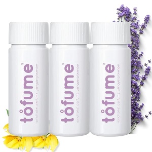 tofume, Efervescente Sólido Natural Baño Eliminador de Olor, Ylangylang-Lavanda 30 tabletas, 3botts